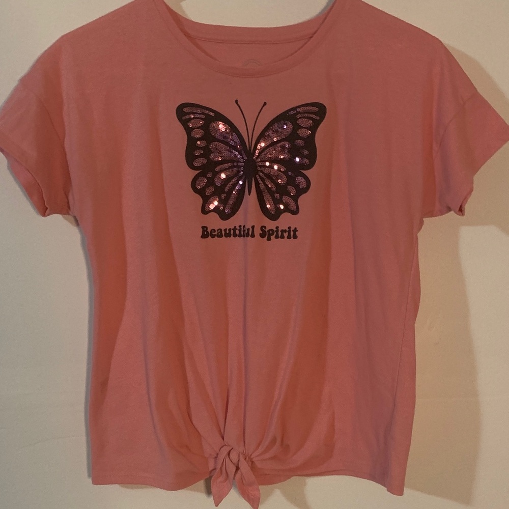 Wonder Nation Pink Butterfly Kids Tee